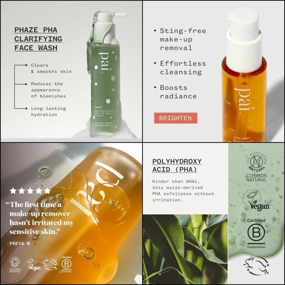 PAI Skincare Double Cleanse Kit NIB Light Work Cleansing Oil Phaze PHA Face Wash